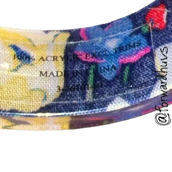 Bundle Sale 3 for $15 | Floral Cuff Bracelet – 100% Acrylic Coated Fabric - Picture 4 of 7